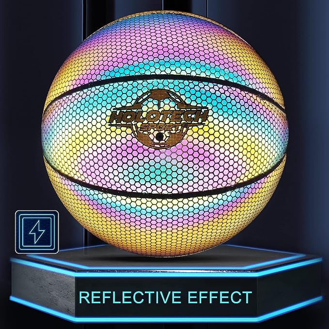 Holographic Glowing Reflective Basketball – ShopAllurefy